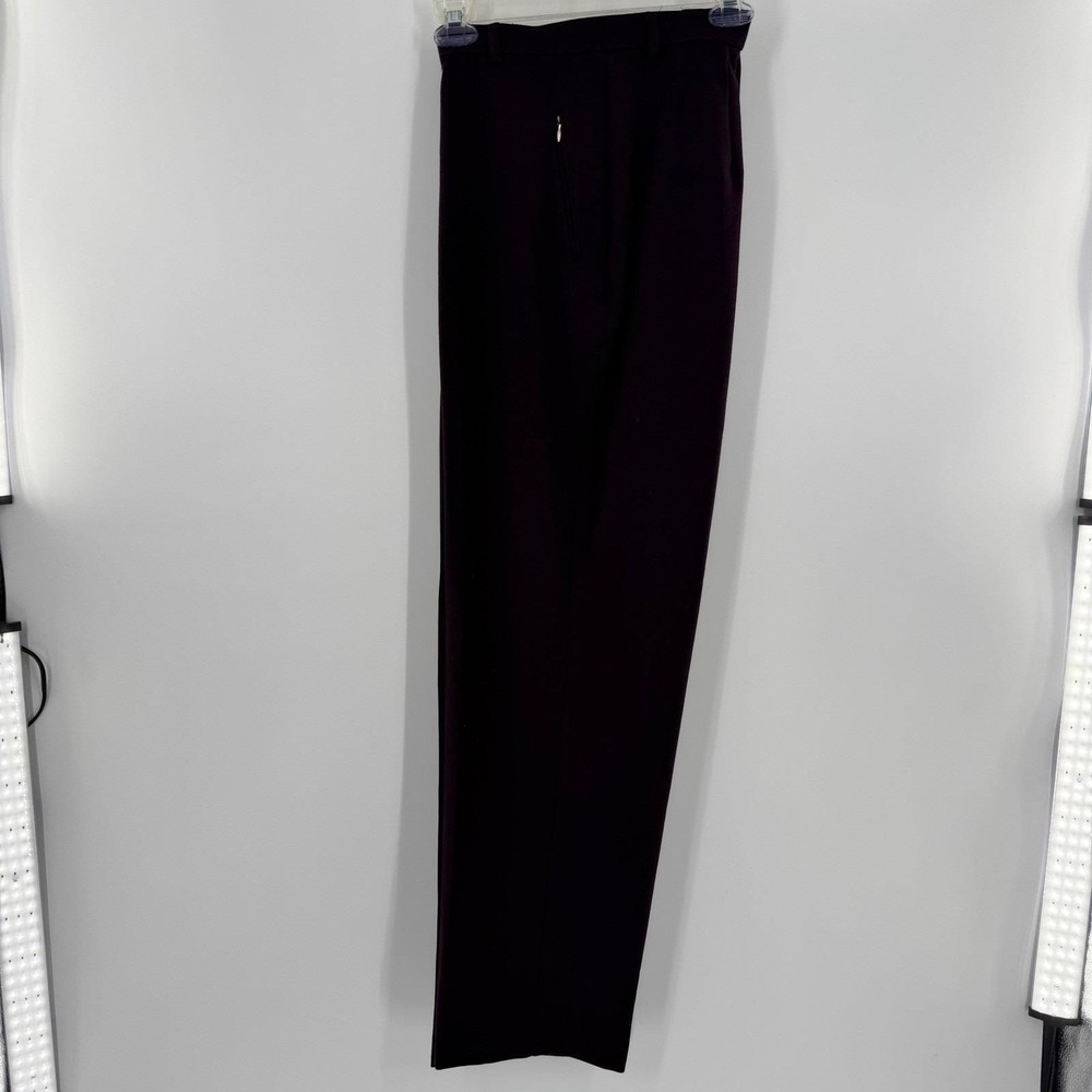 Tanjay Womens Plum Purple Straight Leg Dress Pants Size 16 Zipper Pockets